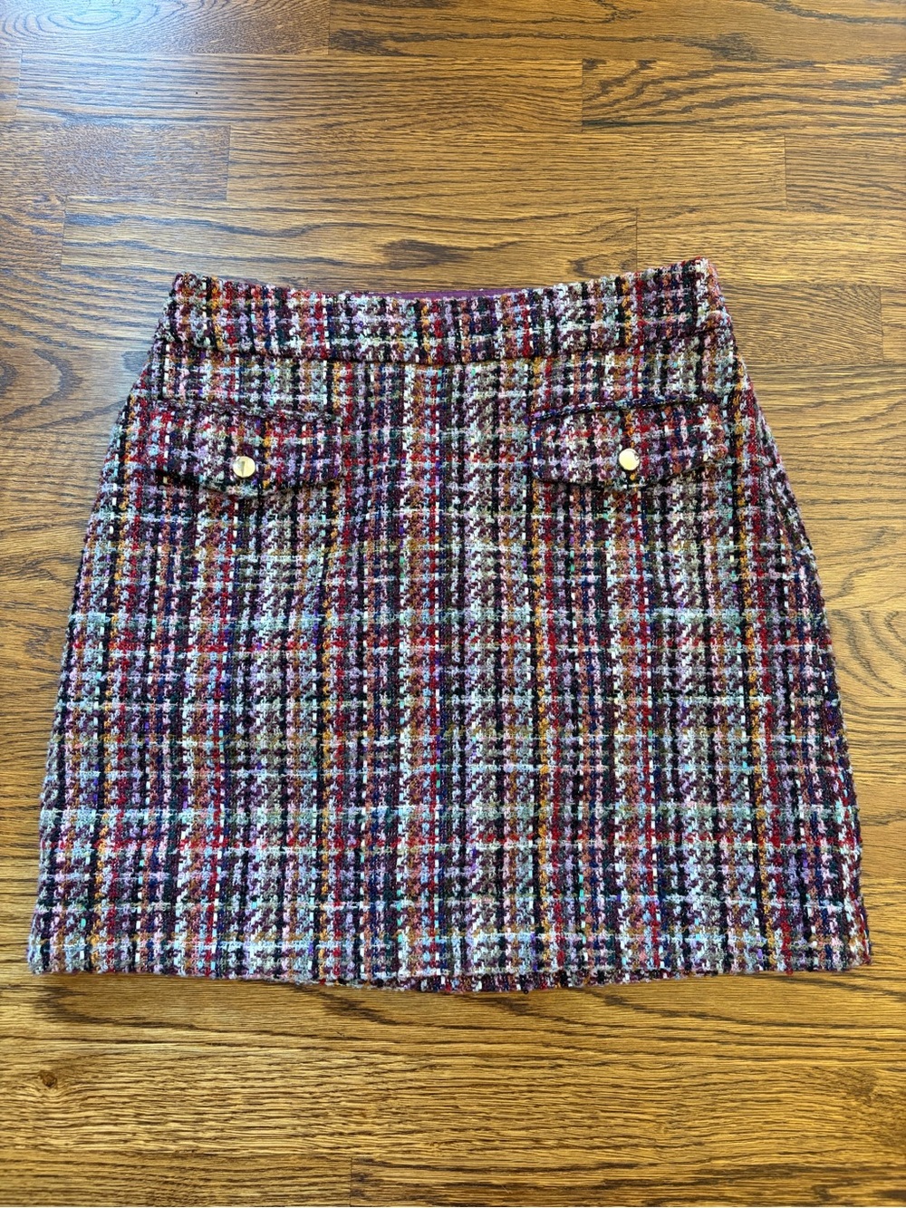 LOFT Multi-Color Tweed Mini Skirt, Size 4, Dark Academia, Collegiate, Feminine